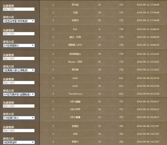 驱鬼逐邪单区排名奖 资料补填公告